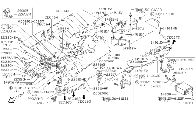 2001 Nissan Pathfinder Engine Control Vacuum Piping Diagram 3