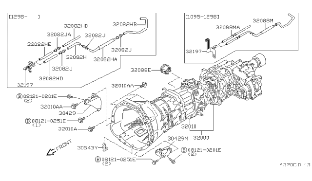 1999 Nissan Pathfinder Manual Transmission Assembly Diagram for 320A0-0W082