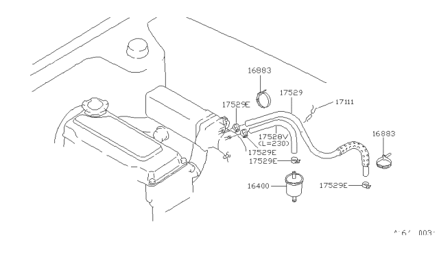 1989 Nissan Stanza Fuel Strainer & Fuel Hose Diagram