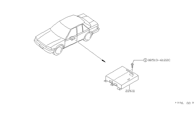 1987 Nissan Stanza Engine Control Unit Assembly Diagram for 22611-D5561
