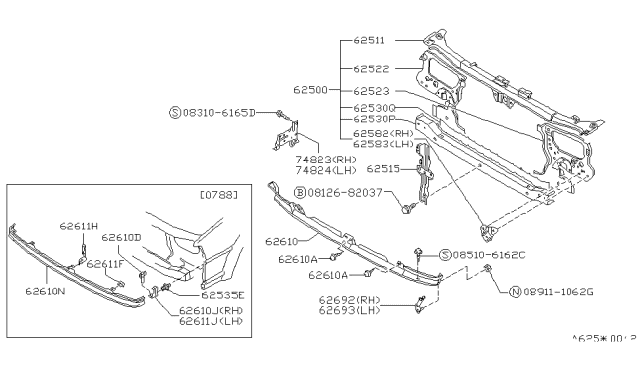 1989 Nissan Stanza Hook-RH Diagram for 75160-01E00