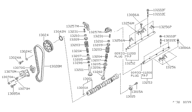 1987 Nissan Stanza Camshaft & Valve Mechanism Diagram