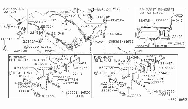 1987 Nissan Stanza Unit-Transfer Ignition Diagram for 22020-D4515