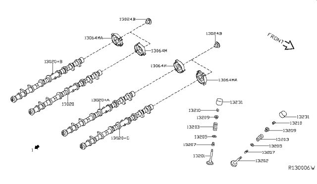 2017 Nissan Murano Camshaft & Valve Mechanism Diagram 1