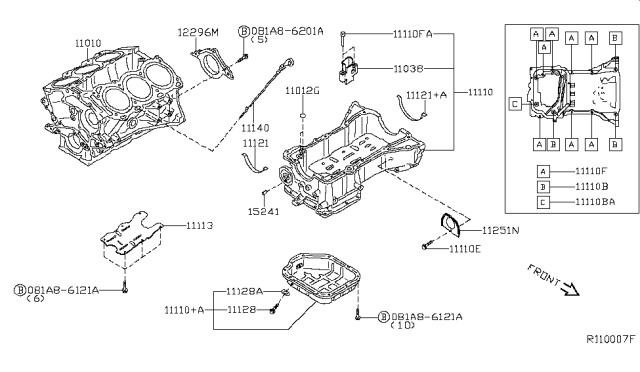 2017 Nissan Murano Cylinder Block & Oil Pan Diagram 2