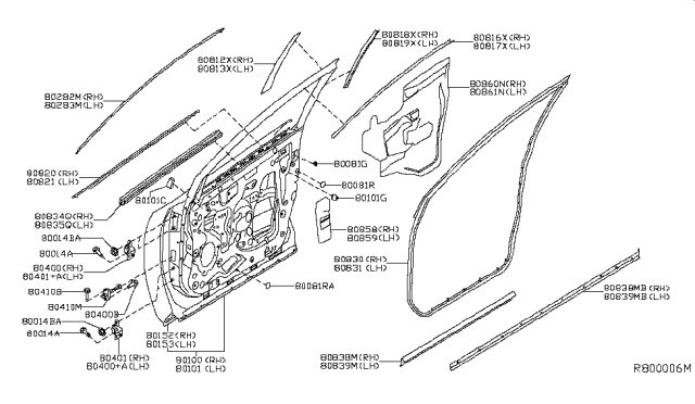 2015 Nissan Murano Plug-Rear Panel Diagram for 64890-ZX00A