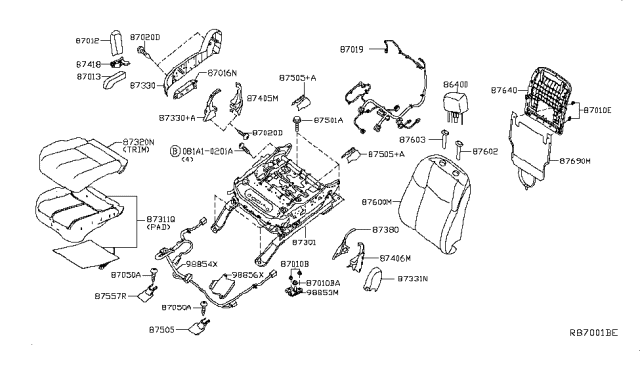 Trim Assembly - Front Seat Cushion Diagram for 87320-9UF1E