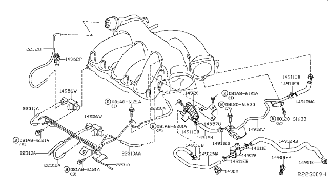 2019 Nissan Murano Engine Control Vacuum Piping Diagram 2