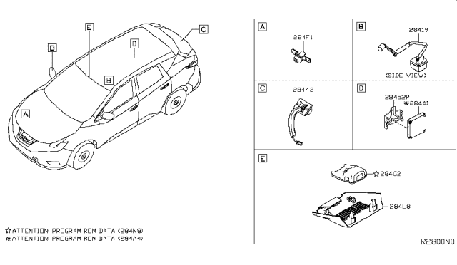 2019 Nissan Murano Controller Assembly - Camera Diagram for 284A1-5AA1B