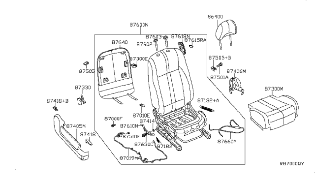 2009 Nissan Altima FINISHER Seat Diagram for 87330-ZX11B