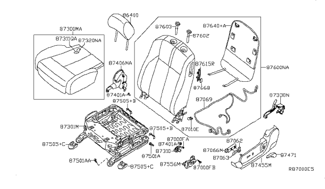 2009 Nissan Altima Cushion Assembly - Front Seat Diagram for 87350-JB01B