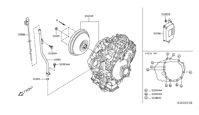 2008 Nissan Altima Auto Transmission,Transaxle & Fitting Diagram 1