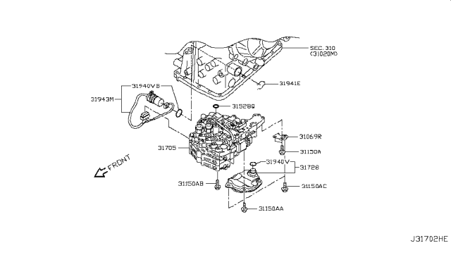 2009 Nissan Altima Bolt Diagram for 31889-1XX0C