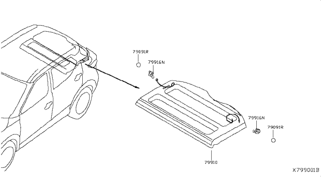 2019 Nissan Kicks Rear & Back Panel Trimming Diagram 1