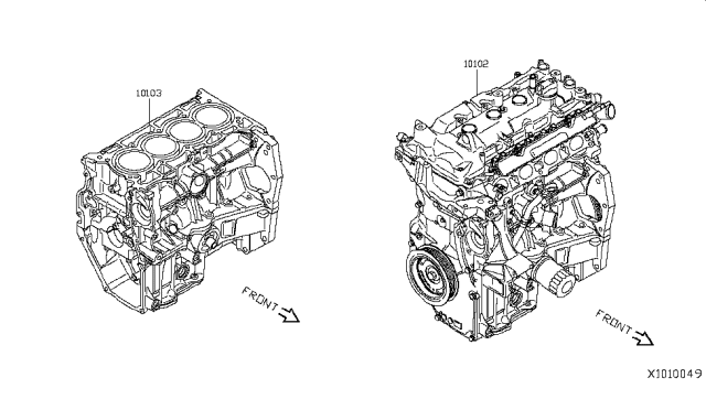 2018 Nissan Kicks Bare & Short Engine Diagram 1