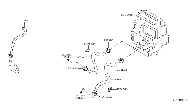 2019 Nissan Kicks Thermostat Assembly Diagram for 21200-5RA0A