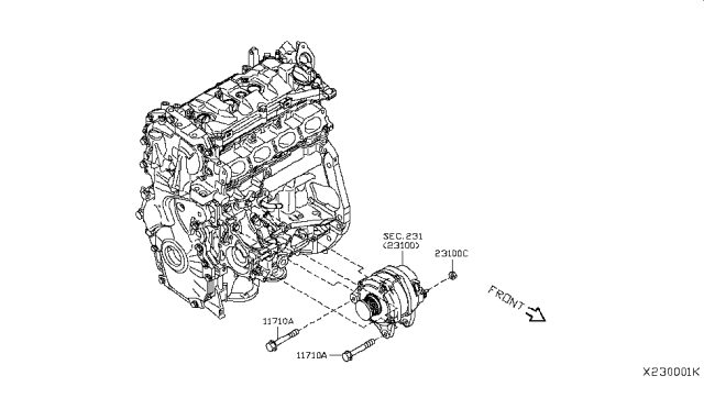 2018 Nissan Kicks Alternator Fitting Diagram 1