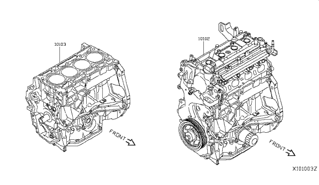 2018 Nissan Kicks Bare & Short Engine Diagram 2