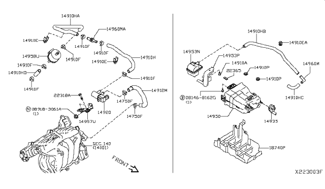 2018 Nissan Kicks Hose-Anti Evaporation Control Diagram for 18791-5RL0B