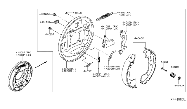 2018 Nissan Kicks Cylinder Rear Wheel Diagram for 44100-5RB0B