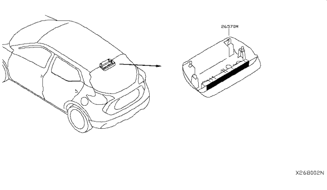 2019 Nissan Kicks Stop Lamp Assembly-High Mounting Diagram for 26590-5RA0A