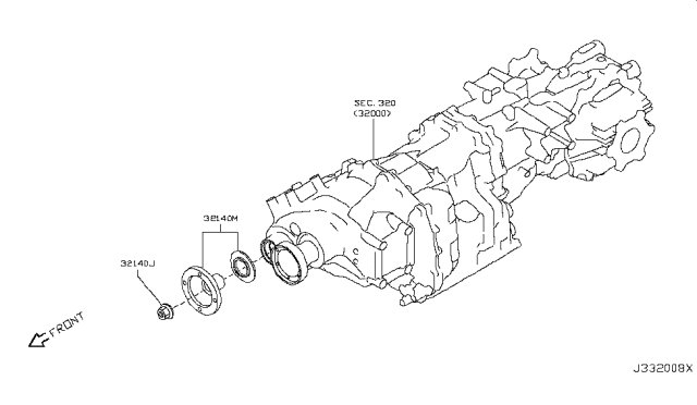 2013 Nissan GT-R Transfer Gear Diagram