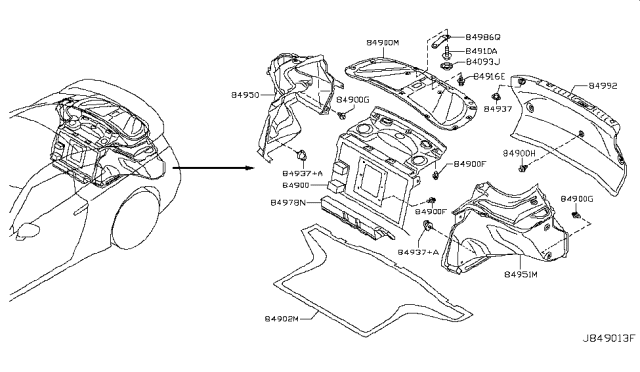 2018 Nissan GT-R Trunk & Luggage Room Trimming Diagram 3