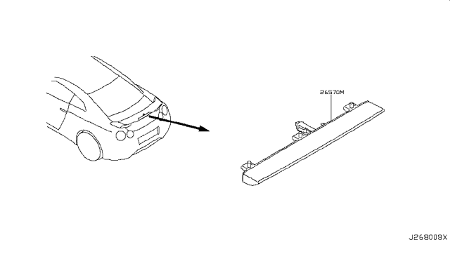 2019 Nissan GT-R Stop Lamp Assembly-High Mounting Diagram for 26590-89S0A