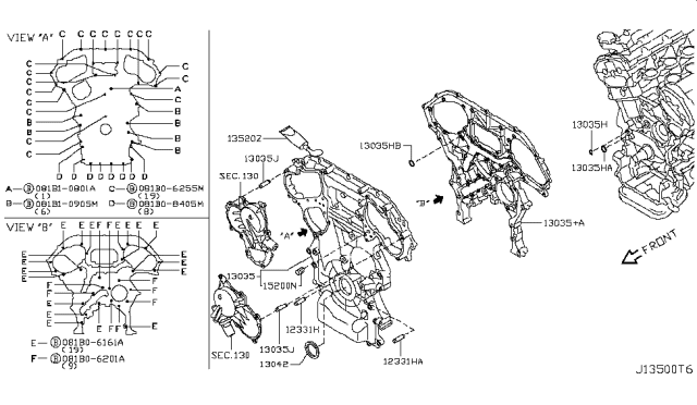 2018 Nissan GT-R Front Cover,Vacuum Pump & Fitting Diagram