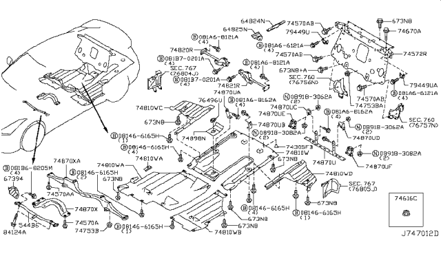 2014 Nissan GT-R Floor Fitting Diagram 8