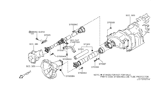 2015 Nissan GT-R Propeller Shaft Diagram