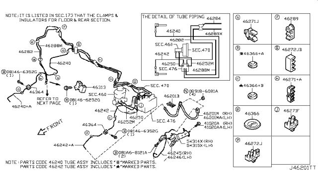 2009 Nissan GT-R Brake Piping & Control Diagram 1