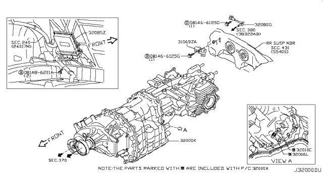 2017 Nissan GT-R Manual Transmission, Transaxle & Fitting Diagram 2