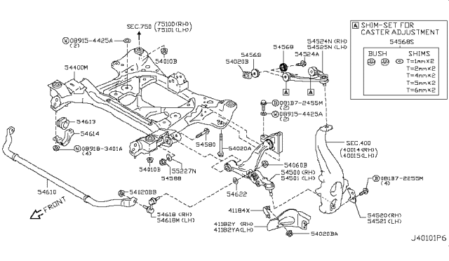 2012 Nissan GT-R Link Complete-Transverse,Lh Diagram for 54501-KB50A