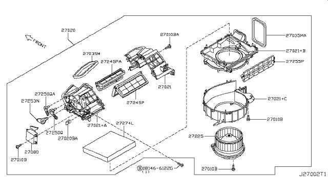 2018 Nissan GT-R Case-Blower Diagram for 27236-EH100