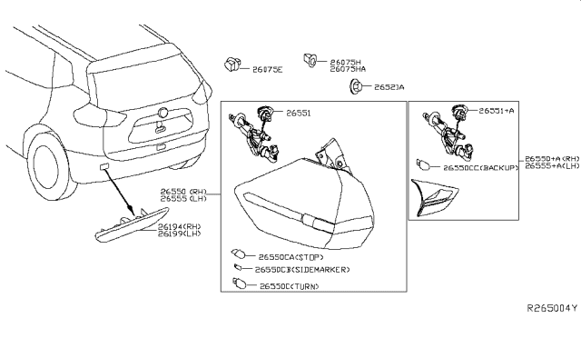 2017 Nissan Rogue Rear Combination Lamp Diagram 2