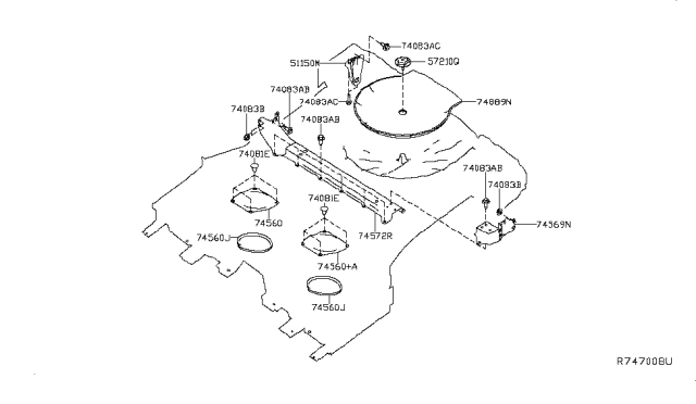 2019 Nissan Rogue Cover-Inspection Hole Diagram for 74848-5HA0A