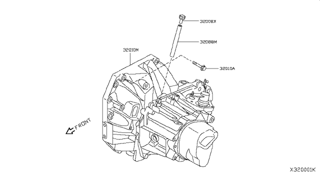 2013 Nissan Versa Manual Transmission, Transaxle & Fitting Diagram 3