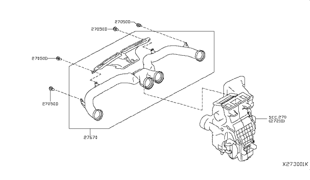 2016 Nissan Versa Nozzle & Duct Diagram 2