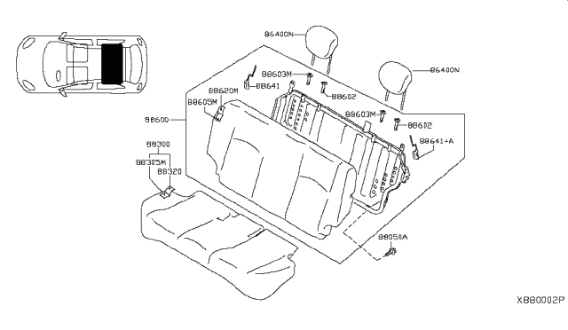 2018 Nissan Versa Rear Seat Diagram 5