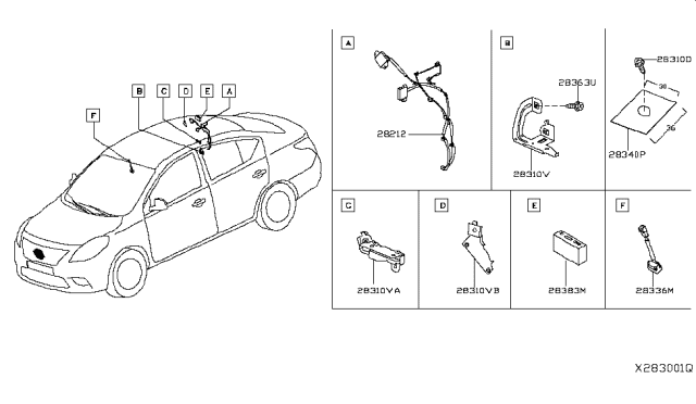 2019 Nissan Versa Telephone Diagram 1