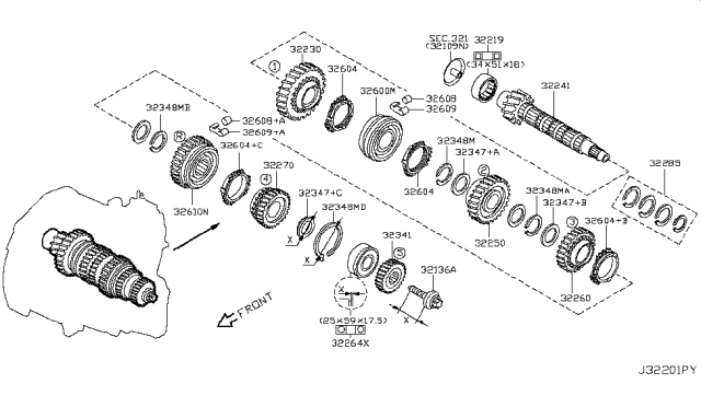 2012 Nissan Versa Ring BAULK Diagram for 32604-00QAF