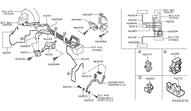 2019 Nissan Versa Brake Piping & Control Diagram 3