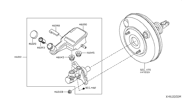 2012 Nissan Versa Sedan Brake Master Cylinder Diagram 1