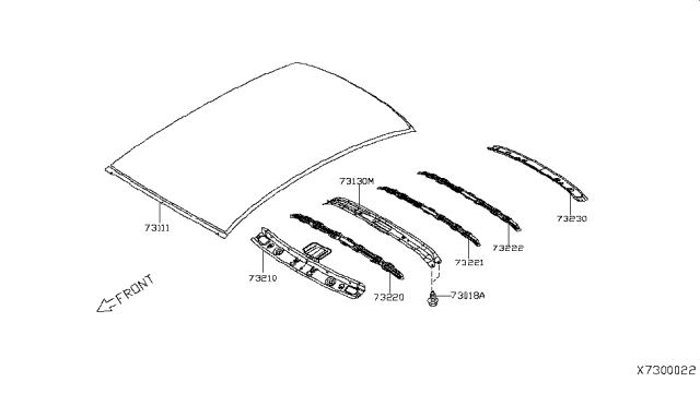 2017 Nissan Versa Rail-Front Roof Diagram for G3210-3BAMA