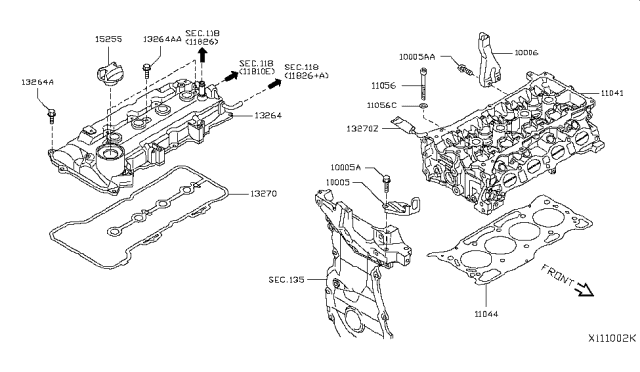 2013 Nissan Versa Slinger-Engine Diagram for 10005-ED00A