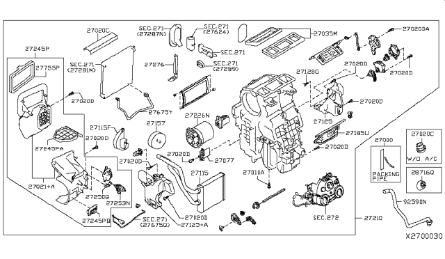 2013 Nissan Versa Heater & Blower Unit Diagram 1