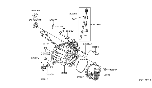 2016 Nissan Versa Transmission Case & Clutch Release Diagram 3