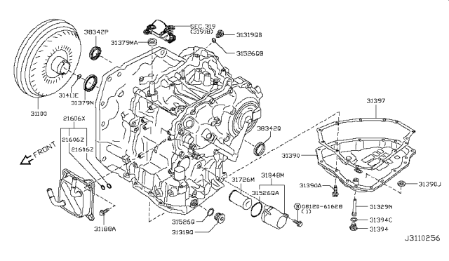 2017 Nissan Versa Seal-O Ring Diagram for 31526-3JX1B