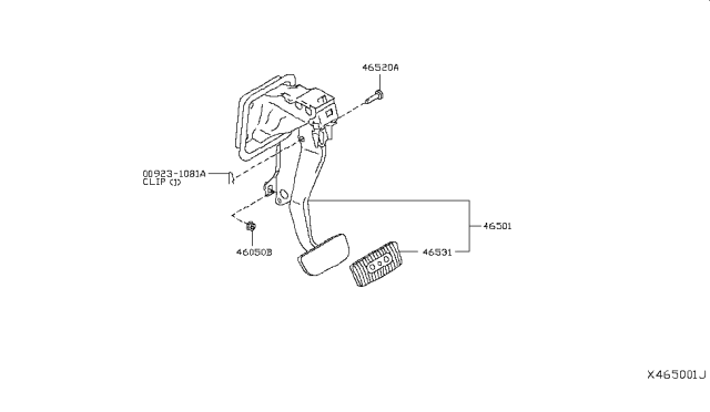 2017 Nissan Versa Brake & Clutch Pedal Diagram 3